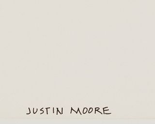 Justin Moore (b. 1972), "Over Fire Island," Ink and watercolor on paper, Image/Sheet: 15.125" H x 20.25" W