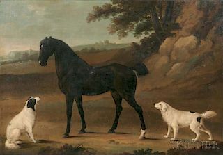Charles Henry Schwanfelder (British, 1774-1837)      Portrait of a Horse and Two Dogs