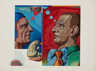Sam Wilson (20th century), "I Say I Think.... I Don't Know. Complements For the Tie?" 2006, Colored pencil on paper, Windsor & Newton blindstamp, Imag