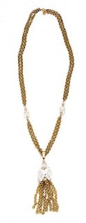 A Miriam Haskell Crystal Tassel Necklace.