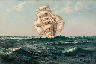 Montague Dawson (British, 1890-1973)      Ship at Sea