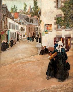 David Adolf Constant Artz (Dutch, 1837-1890)      A Street in Old Delft, Holland