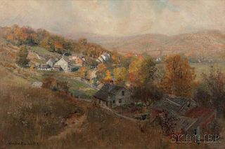 Hamilton Hamilton (American, 1847-1928)      Morning in the Village, Autumn