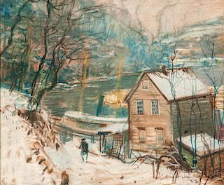 Arthur Clifton Goodwin (American, 1864-1929)      Cove in Winter