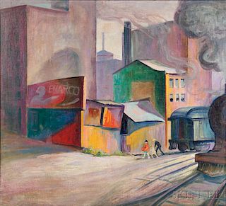 Pleasant Ray McIntosh (American, 1897-1985)      Train Yard