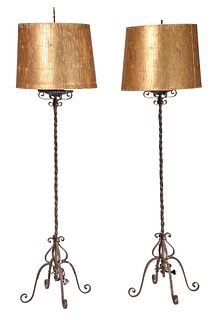Pair of Continental Renaissance Style Wrought Iron Torcheres