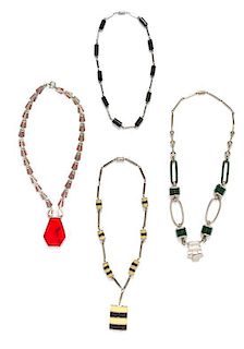 A Group of Four 'Machine Age' Necklaces