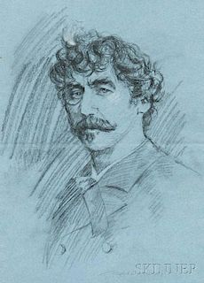 Mortimer Luddington Menpes (British, 1855-1938)      Two Portrait Sketches of J.A.M. Whistler:  Face Three-quarter View