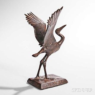 Elliot Offner (American, 1931-2010)      Great Blue Heron (Miniature), c. 1987