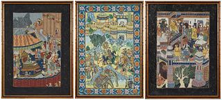 Three Framed Mughal Paintings