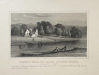 Antique Print Thomas Dugdale - Runney Mead or Magna Charta Island