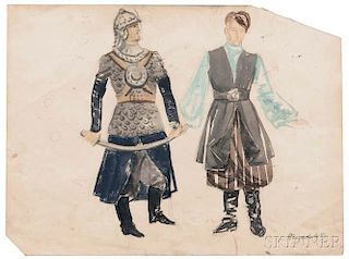 Fedor Fedorovich Fedorovsky (Russian, 1883-1955)      Costume Sketches for Prince Igor   (Opera by Borodin)