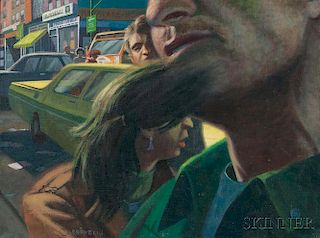 Robert A. Birmelin (American, b. 1933)      Street Crossing-Acid Yellow