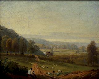 Robert Havell Oil of a Rural Landscape