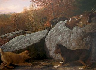 Thomas H. Hinckley, Rabbit Hunting Oil Painting