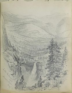 James D. Smillie Pencil Drawing of Little Yosemite