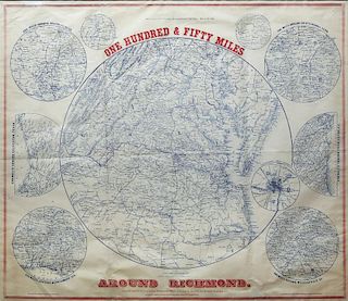 Popular Civil War Era Map of the Capital of the Confederacy, Richmond, VA