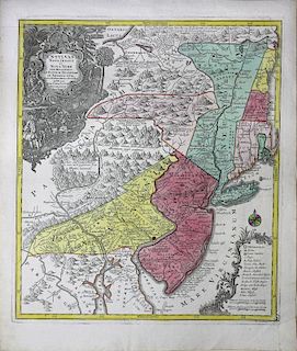 Pre-Revolutionary War era map of Pennsylvania, New Jersey and New York
