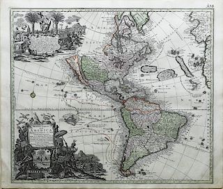 Detailed Map of The Americas by Seutter
