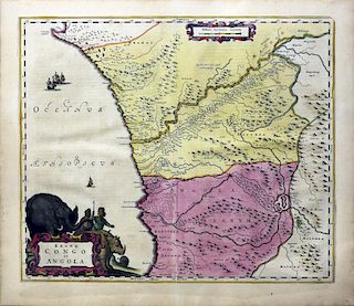 Decorative Map of Africa by Blaeu