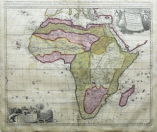 Handsome old color French Map of Africa by Valk