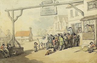 Thomas Rowlandson Watercolor of The Yorkshire Arms