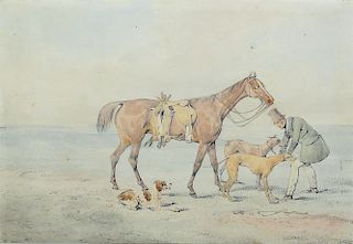 Henry Alken Watercolor Finishing of a Coursing Match