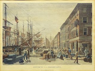 William Bennett Aquatint Engraving of South Street from Maiden Lane