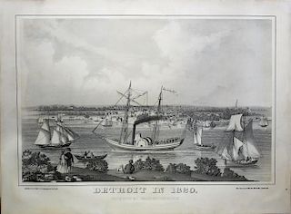 Lithograph of Detroit in 1820