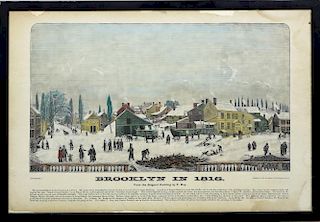 Four 19th century views of early New York & Brooklyn