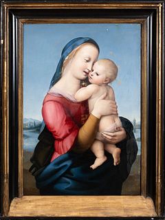 TEMPI MADONNA & CHILD OIL PAINTING