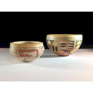 Patty Maho (Hopi, 1903-1993) and Ruth Paymella (Hopi, 1904-1989) Pottery Bowls