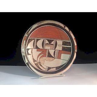 Hopi Polychrome Pottery Platter Wall Hanging