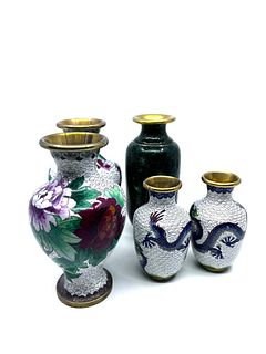 Group of Chinese Cloisonne vases (5 pcs.)