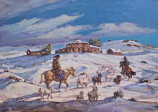 Marjorie Reed (1915-1996) - Late Arrival at Red Lake Trading Post