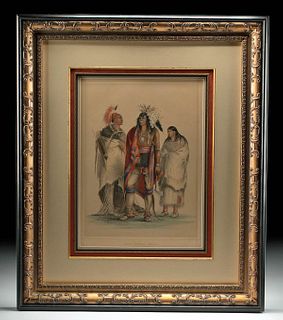 Original Catlin Litho - North American Indians (1844)