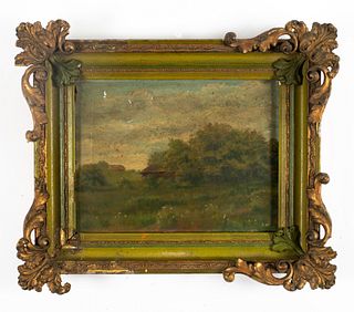 1901 Country Landscape, Oil on Board, signed
