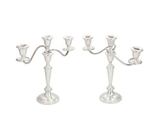 A pair of Gorham sterling silver convertible candelabra