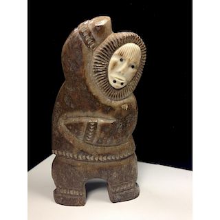 Inuit Bone and Walrus Ivory Sculpture