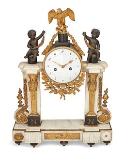 A French Empire-style mantel clock
