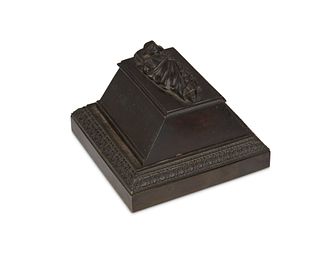 A French Napoleon I-style bronze inkwell