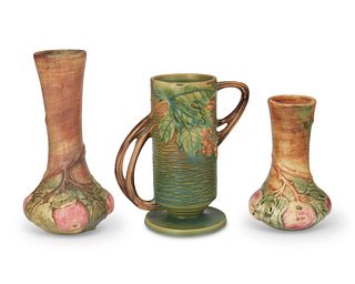 A group of art pottery vases