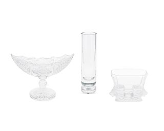 Three crystal table items