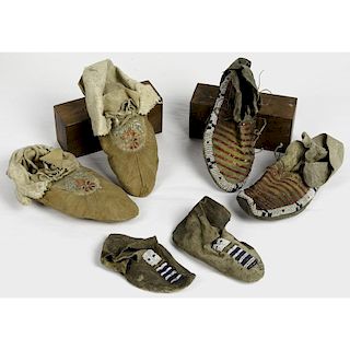 Crow, Sioux, and Athabaskan Hide Moccasins Deaccessioned from a Private New York State Historical Society