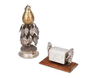 Two silver table items