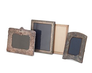 Four sterling silver overlay picture frames