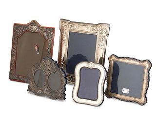 A group of sterling picture frames