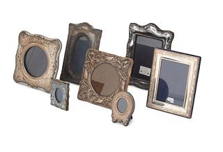 A group of sterling picture frames