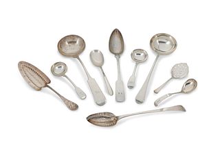 A group of sterling silver serving utensils