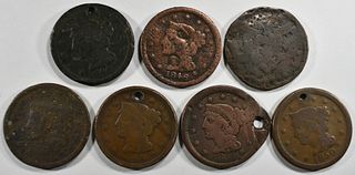 (7) MIXED DATE/ SOME NO DATE LARGE CENTS CIR
